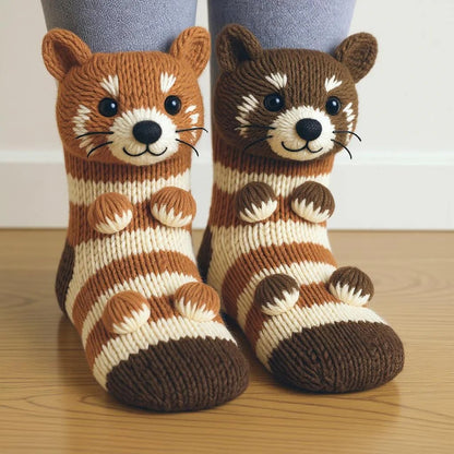 Festive Christmas Socks - 3D Knit Animal Socks