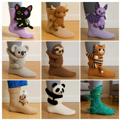 Festive Christmas Socks - 3D Knit Animal Socks