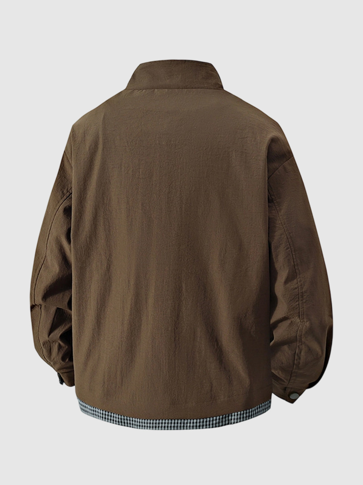 Men's plaid lapel paneled versatile casual  plus-size jacket