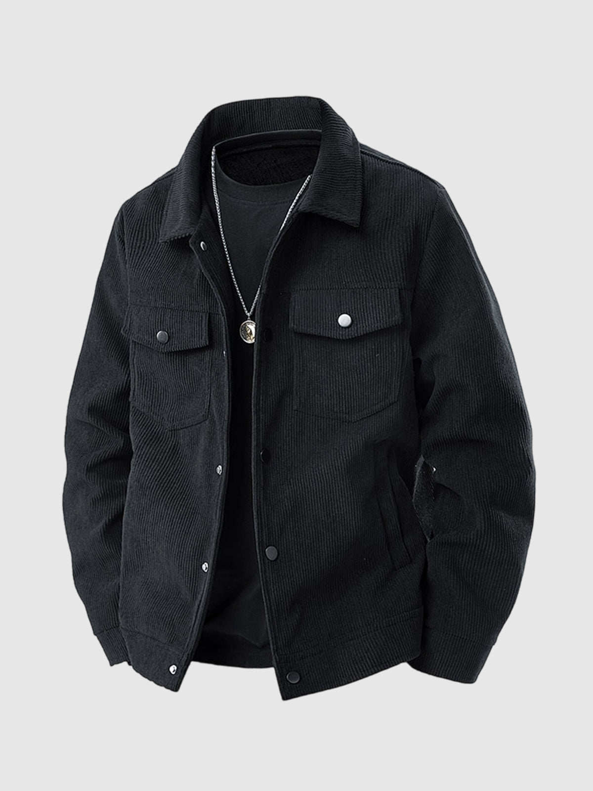 Men's corduroy versatile casual cargo jacket