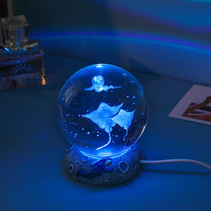 Ocean Animal Crystal Ball LED Night Lights