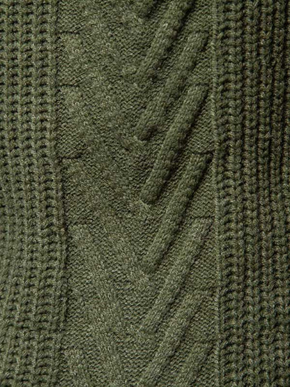 Einfarbiger, lässiger Jacquard-Pullover mit halbem Rollkragen für Herren