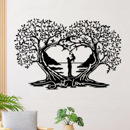 Family Tree Love Tree Heart Shaped Tree Of Life Metal Wall Art