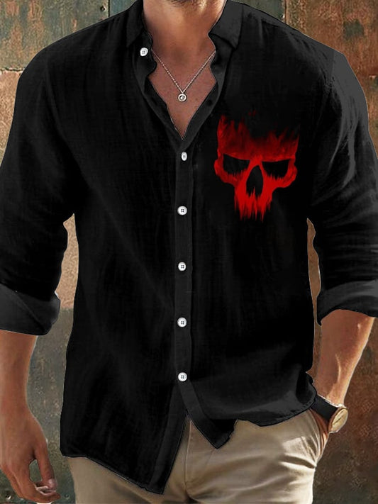 Herren Vintage Skull Faith Langarmhemd 