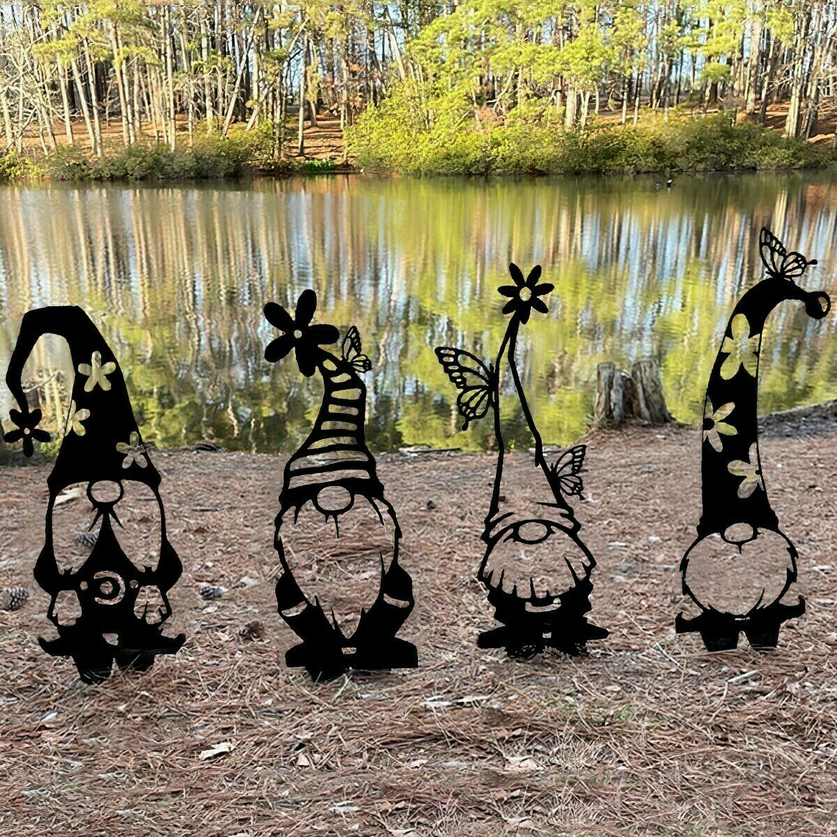 Spring Decor - Steel Branch Gnomes Decoration