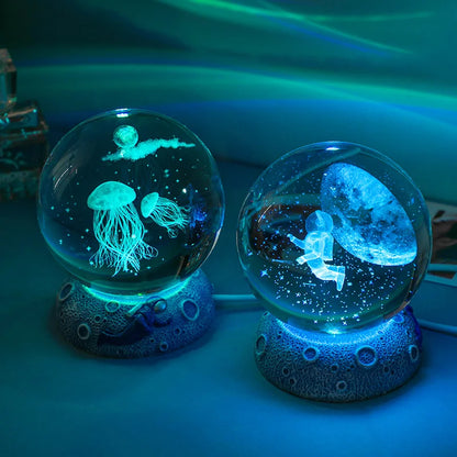 Ocean Animal Crystal Ball LED Night Lights