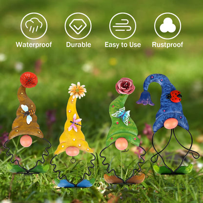 Spring Metal Gnome Garden Decoration