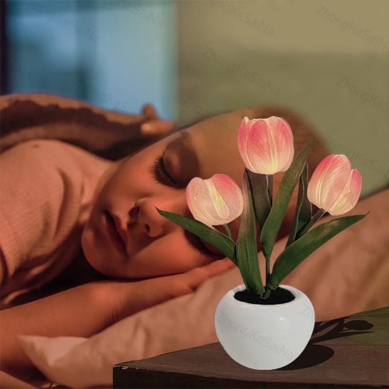 2023 New LED Tulip Home Night Light Decoration Atmosphere Lamp