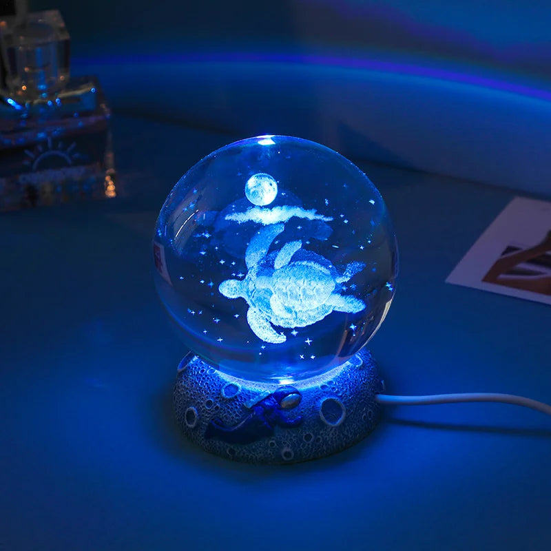 Ocean Animal Crystal Ball LED Night Lights