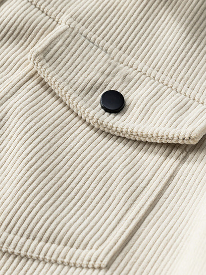 Men's corduroy versatile casual cargo jacket
