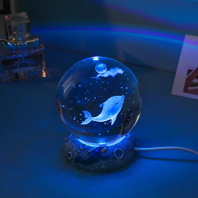 Ocean Animal Crystal Ball LED Night Lights