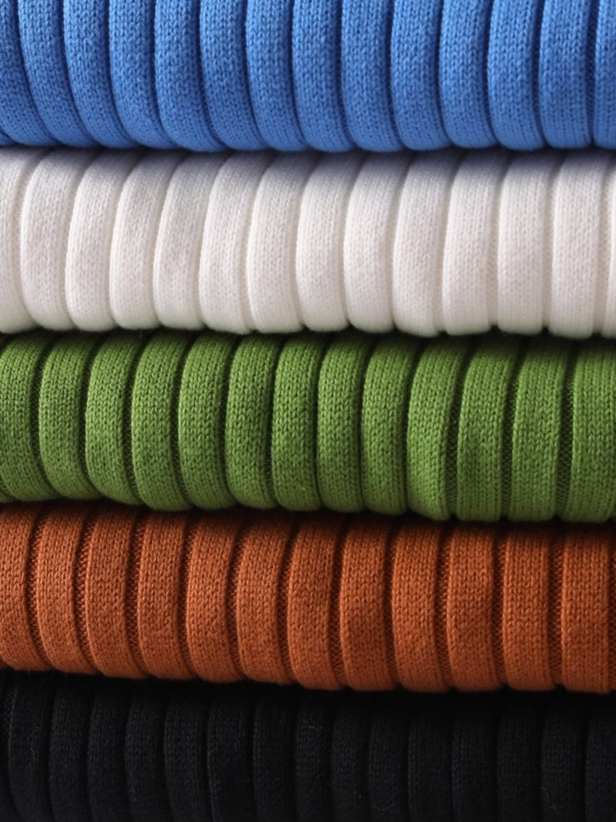 Men's Casual High Neck Pure Cotton Knit Sweater - Solid Color Fashion Pullover