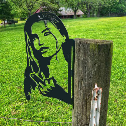 Animal metal art showing middle finger
