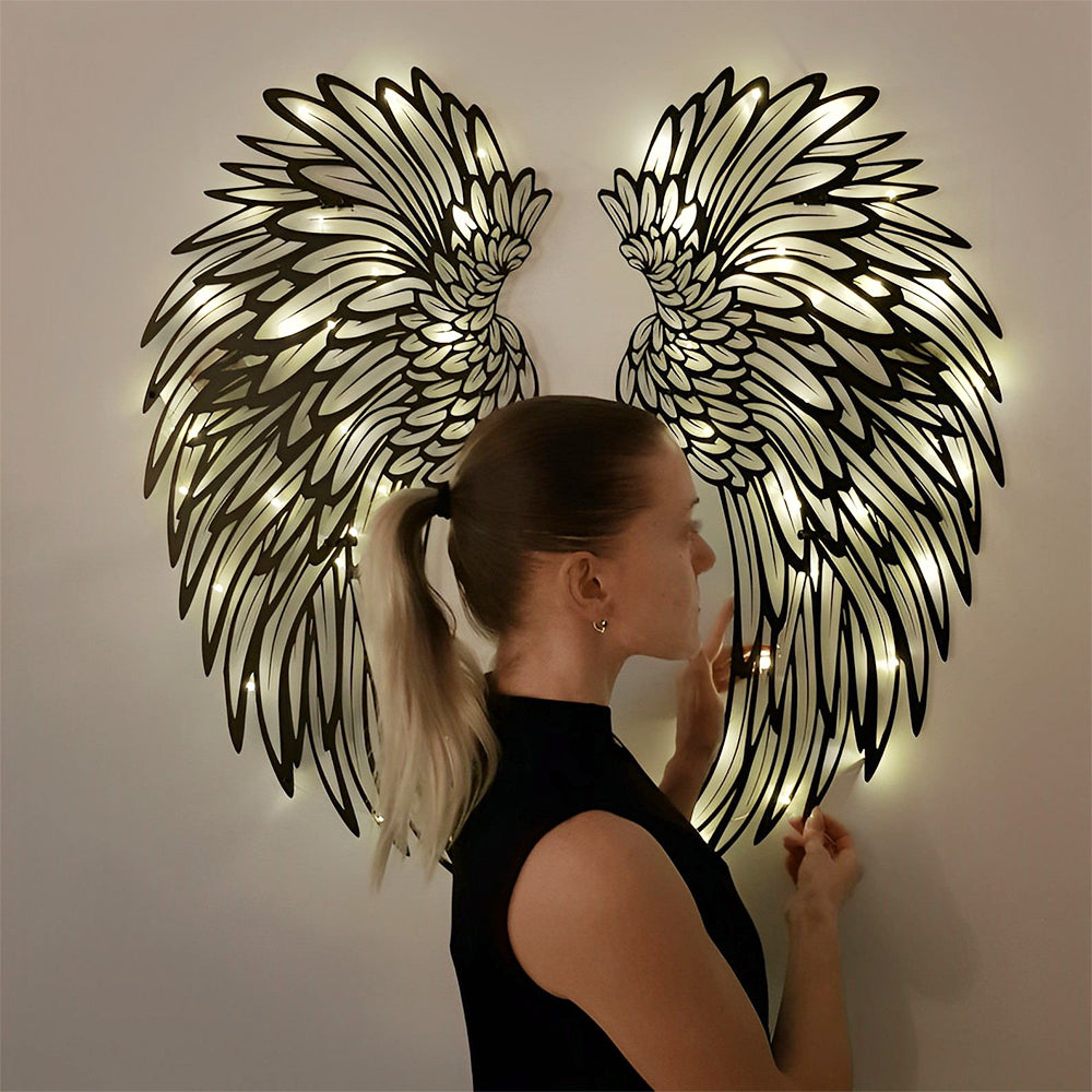 1 Pair Angel Wings Metal Wall Art