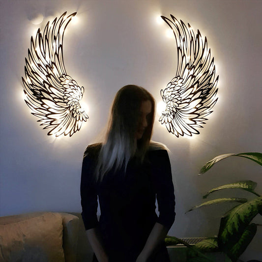 1 Pair Angel Wings Metal Wall Art