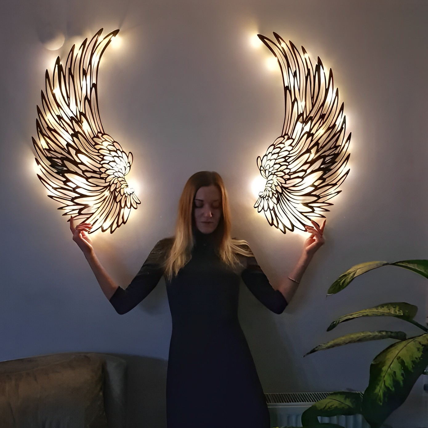1 Pair Angel Wings Metal Wall Art