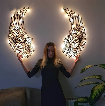 1 Pair Angel Wings Metal Wall Art