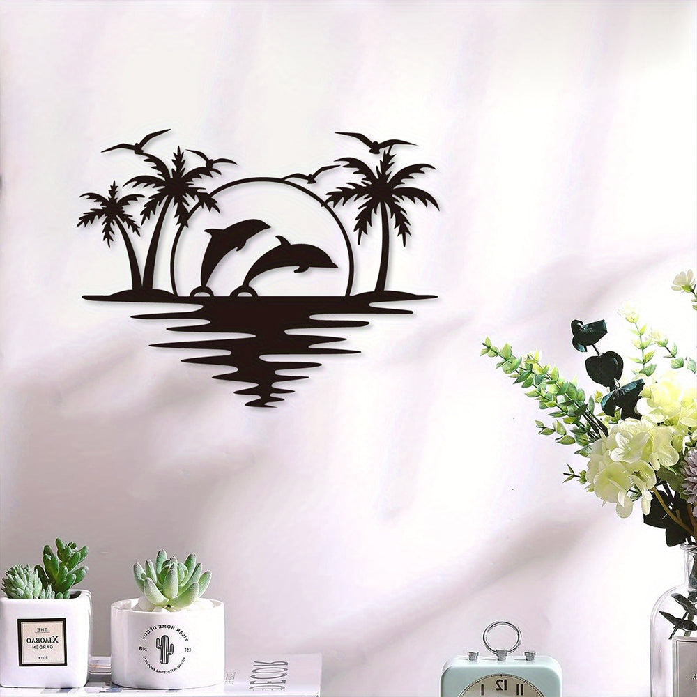 Creative Beach Tree of Life Metal Wall Art Decoration