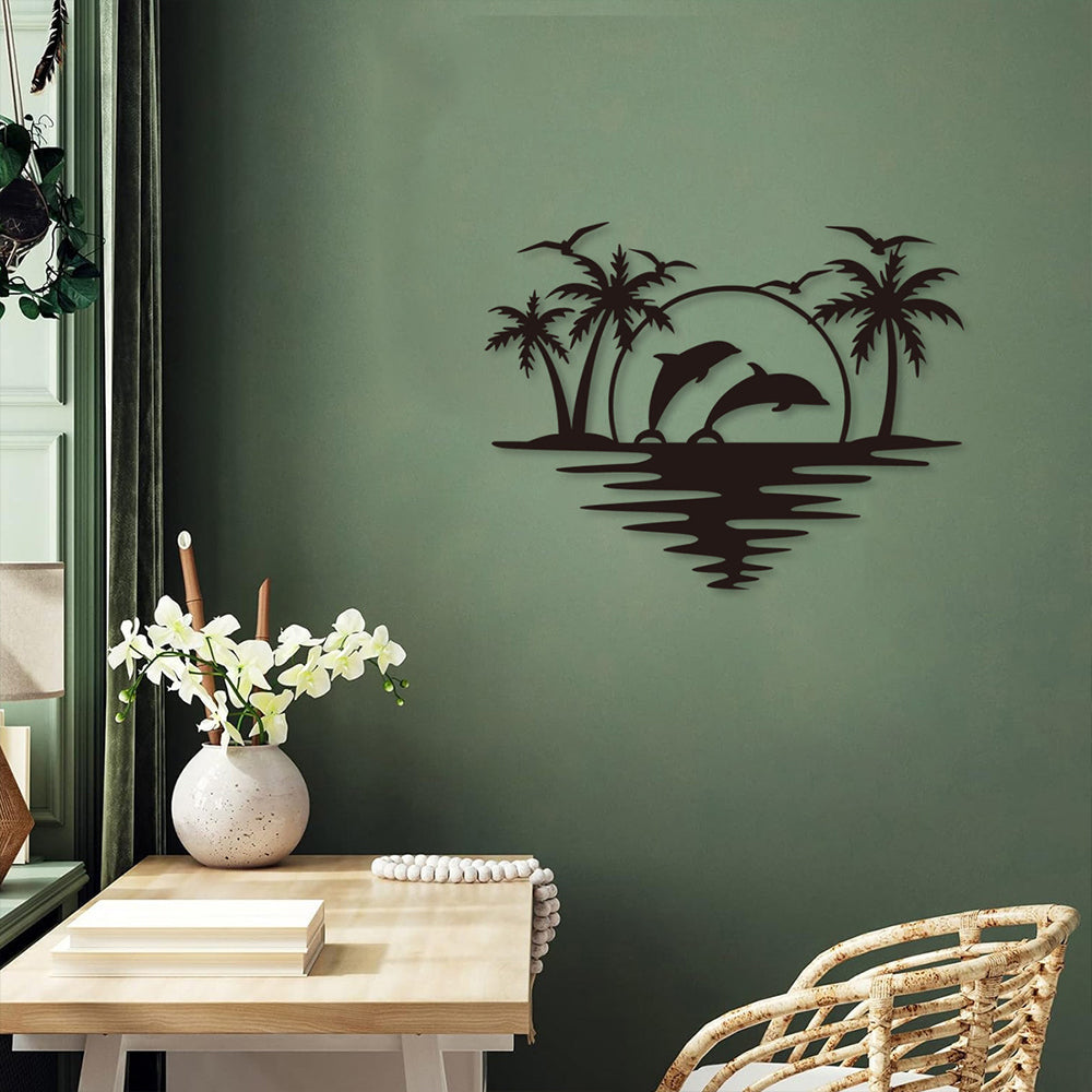 Creative Beach Tree of Life Metal Wall Art Decoration