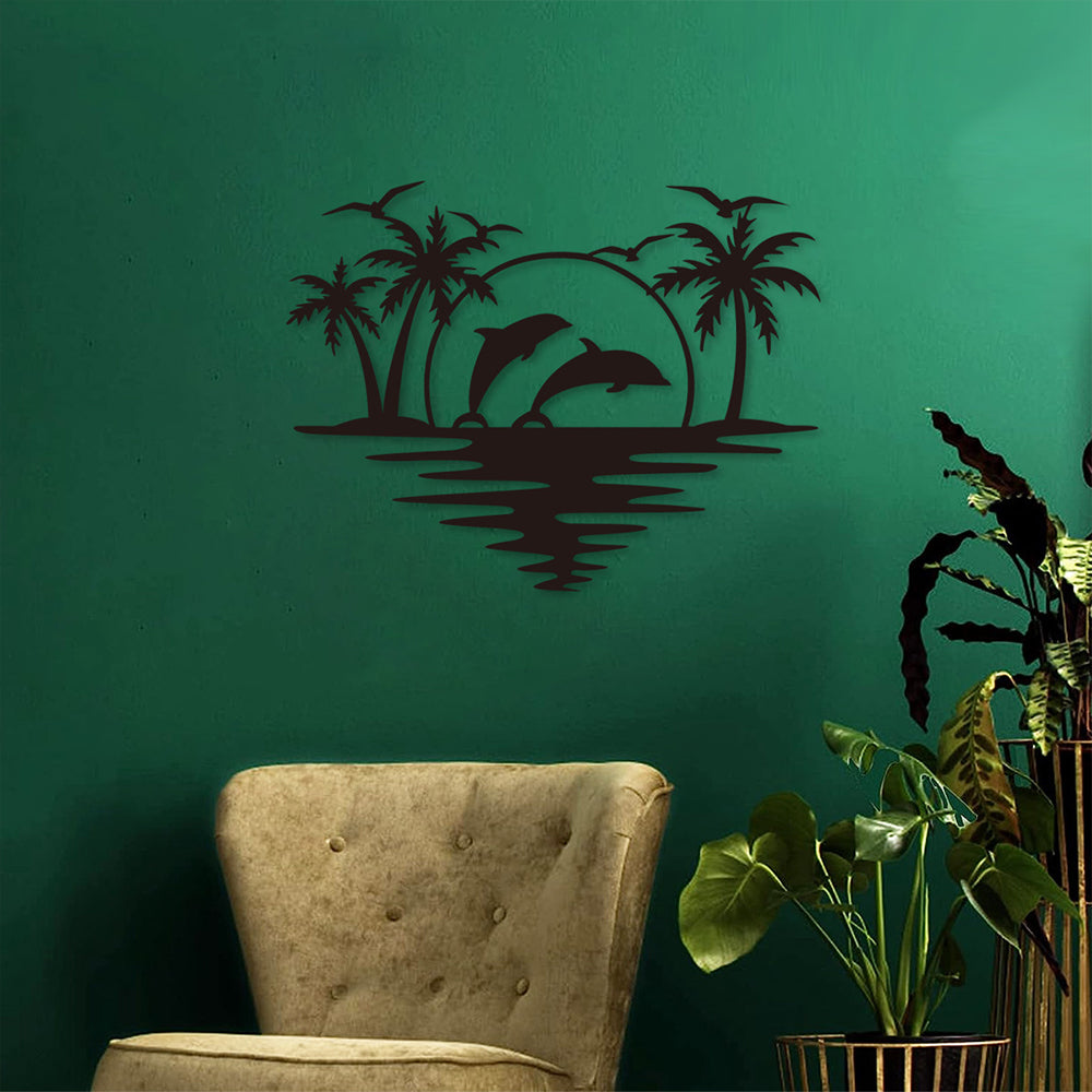 Creative Beach Tree of Life Metal Wall Art Decoration