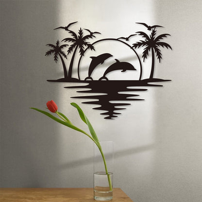 Creative Beach Tree of Life Metal Wall Art Decoration