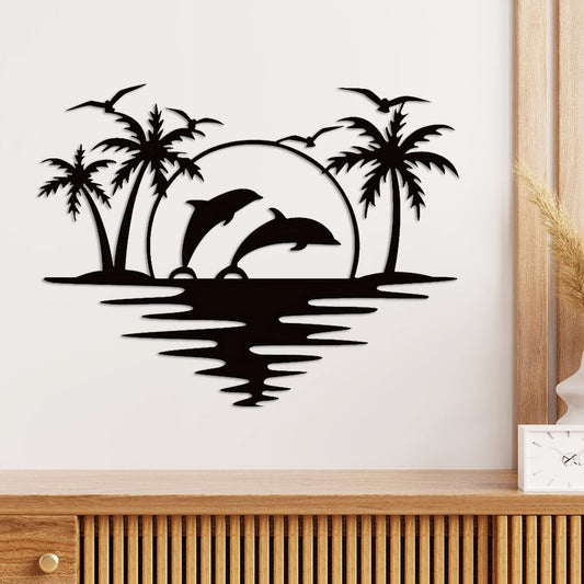 Creative Beach Tree of Life Metal Wall Art Decoration