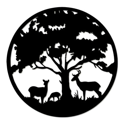 Metal Deer Decor Tree of Life Metal Wall Art