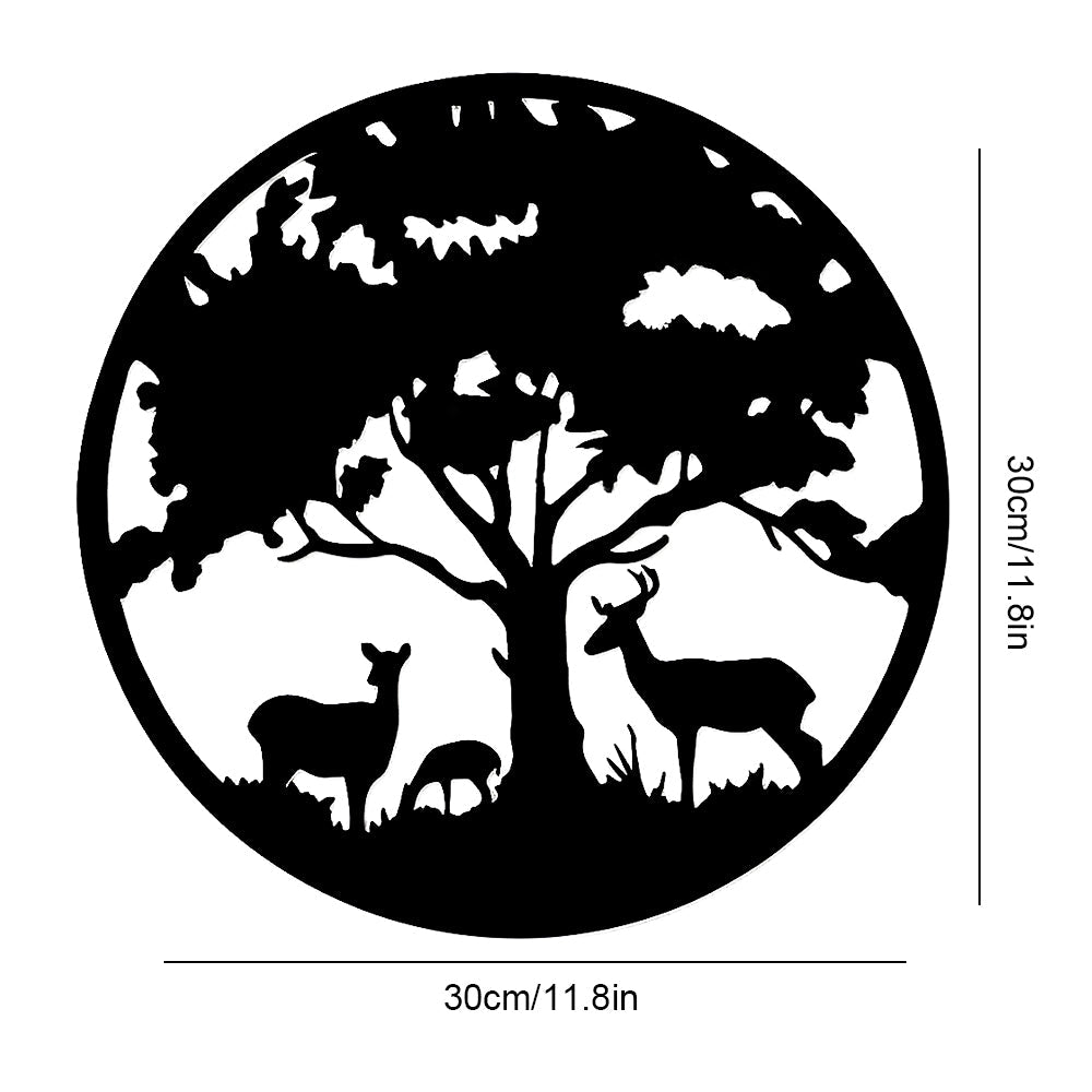 Metal Deer Decor Tree of Life Metal Wall Art