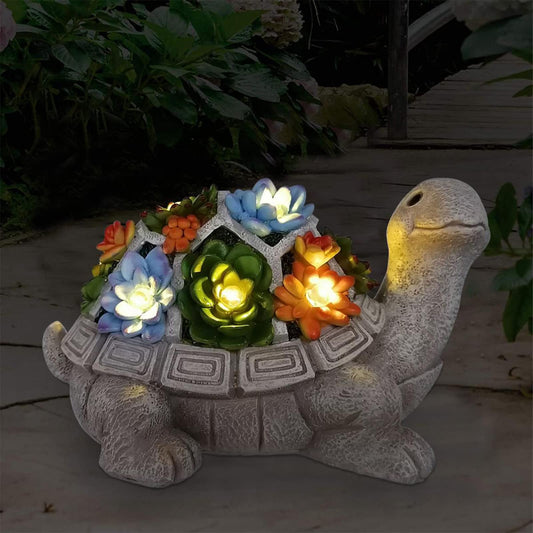 Solar Turtle Statue - Garden Decoration Outdoor Statue Succulent Plant Pot