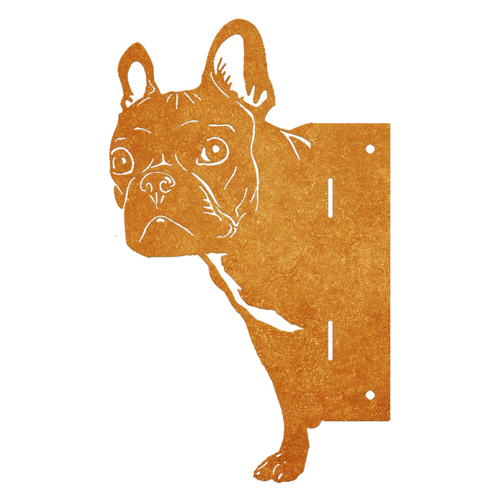Bulldog Farm Peeping Animal Outdoor Metal Garden Art