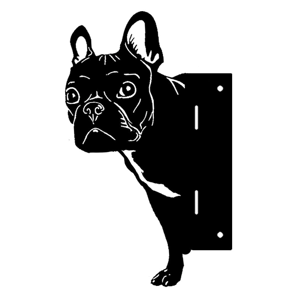Bulldog Farm Peeping Animal Outdoor Metal Garden Art