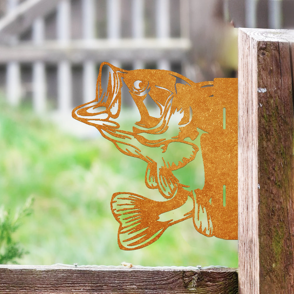 Fish Farm Peeping Animal Outdoor Metal Garden Art