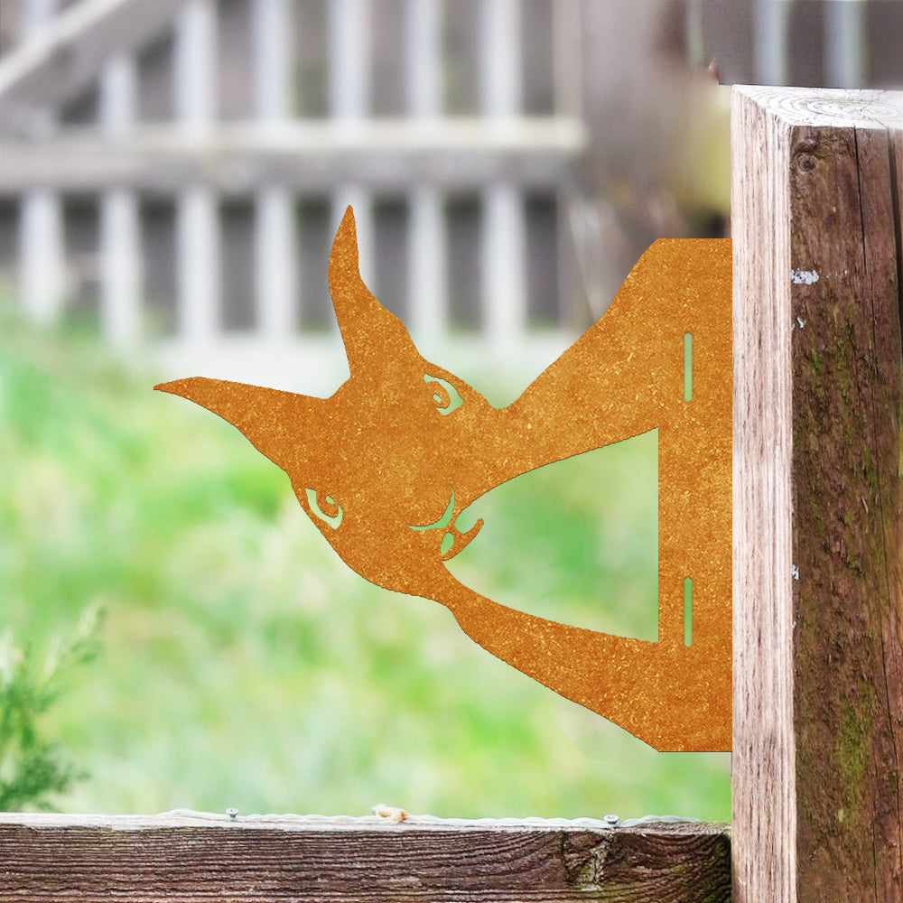 Rabbit Farm Peeping Animal Outdoor Metal Garden Art