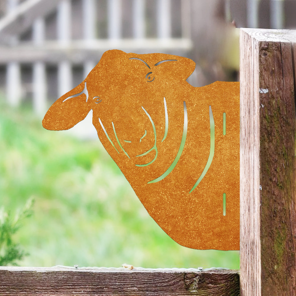 Cute Sheep Farm Peeping Animal Outdoor Metal Garden Art
