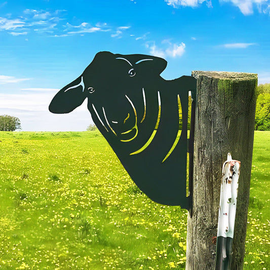 Cute Sheep Farm Peeping Animal Outdoor Metal Garden Art