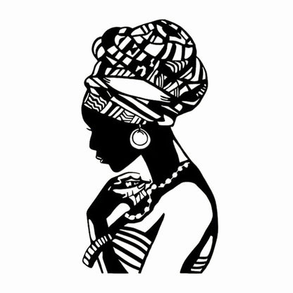 African Woman Metal Wall Art With Led Lights