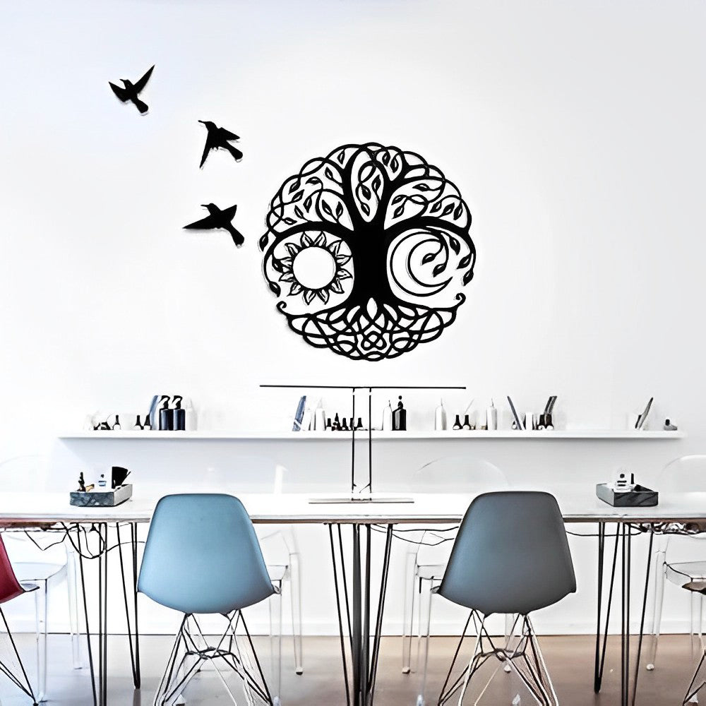 Sun and Moon Tree of Life Metal Wall Art