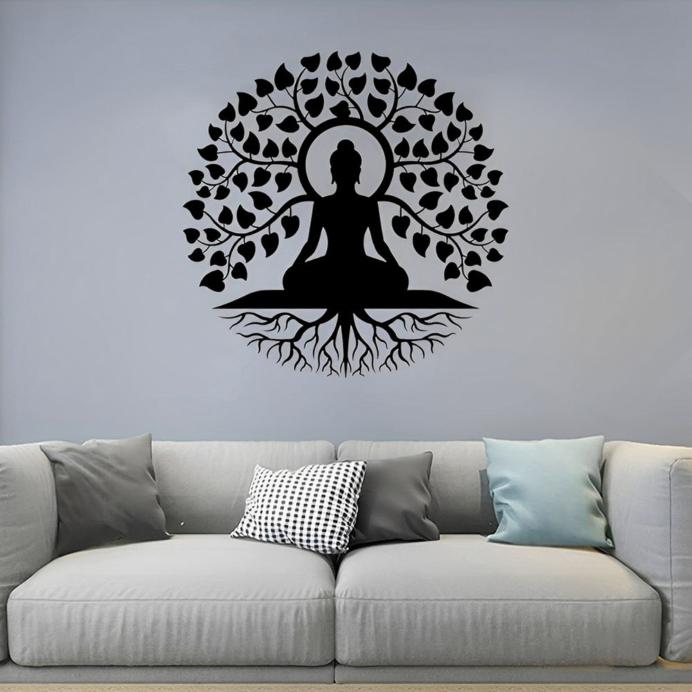 Buddha Tree of Life Yoga Meditation Metal Wall Art
