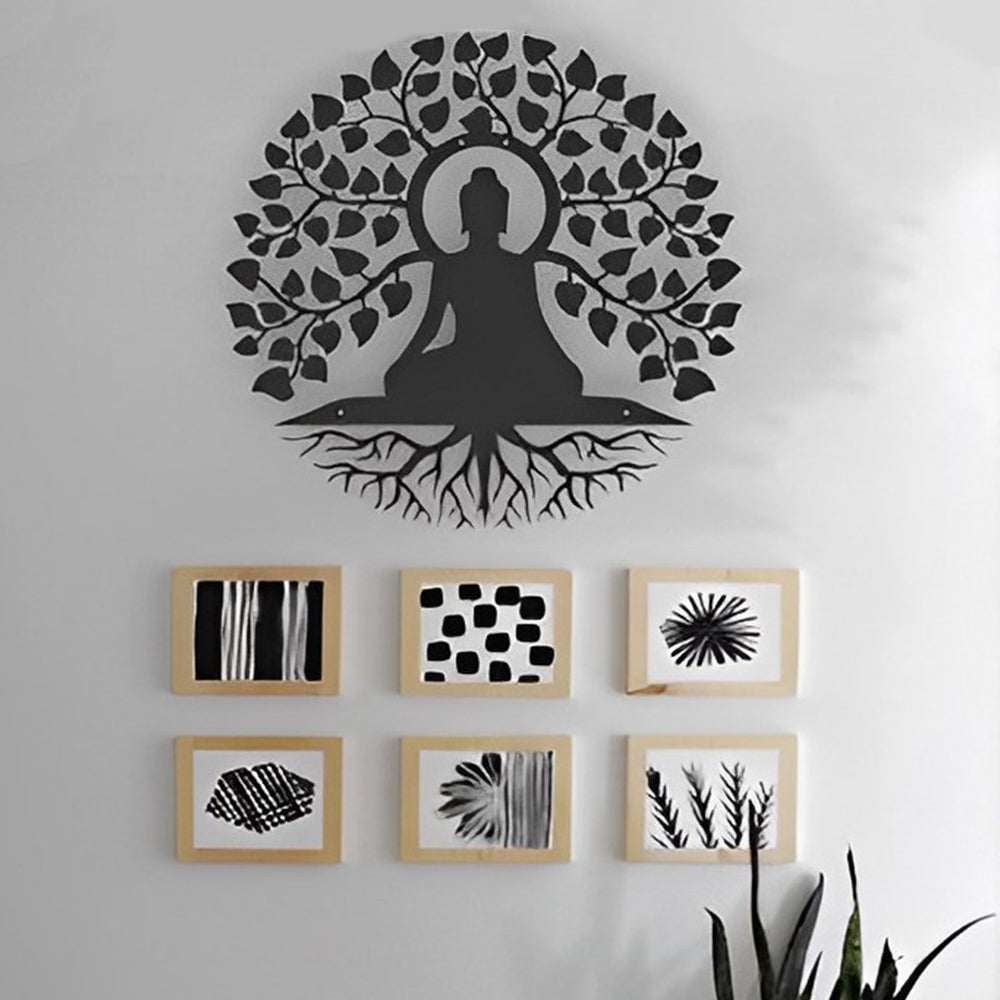 Buddha Tree of Life Yoga Meditation Metal Wall Art