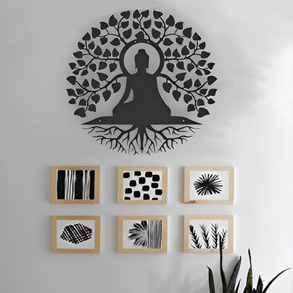 Buddha Tree of Life Yoga Meditation Metal Wall Art