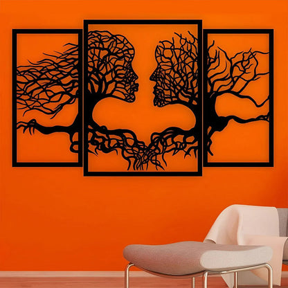 3 Pcs Kissing Tree of Life Metal Wall Art