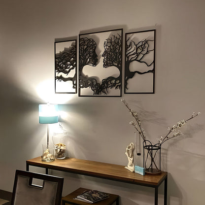 3 Pcs Kissing Tree of Life Metal Wall Art