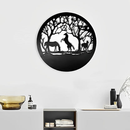 Three Horses Tree of Life Metal Wall Art