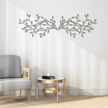 2 Pcs Olive Tree Branch Metal Wall Art