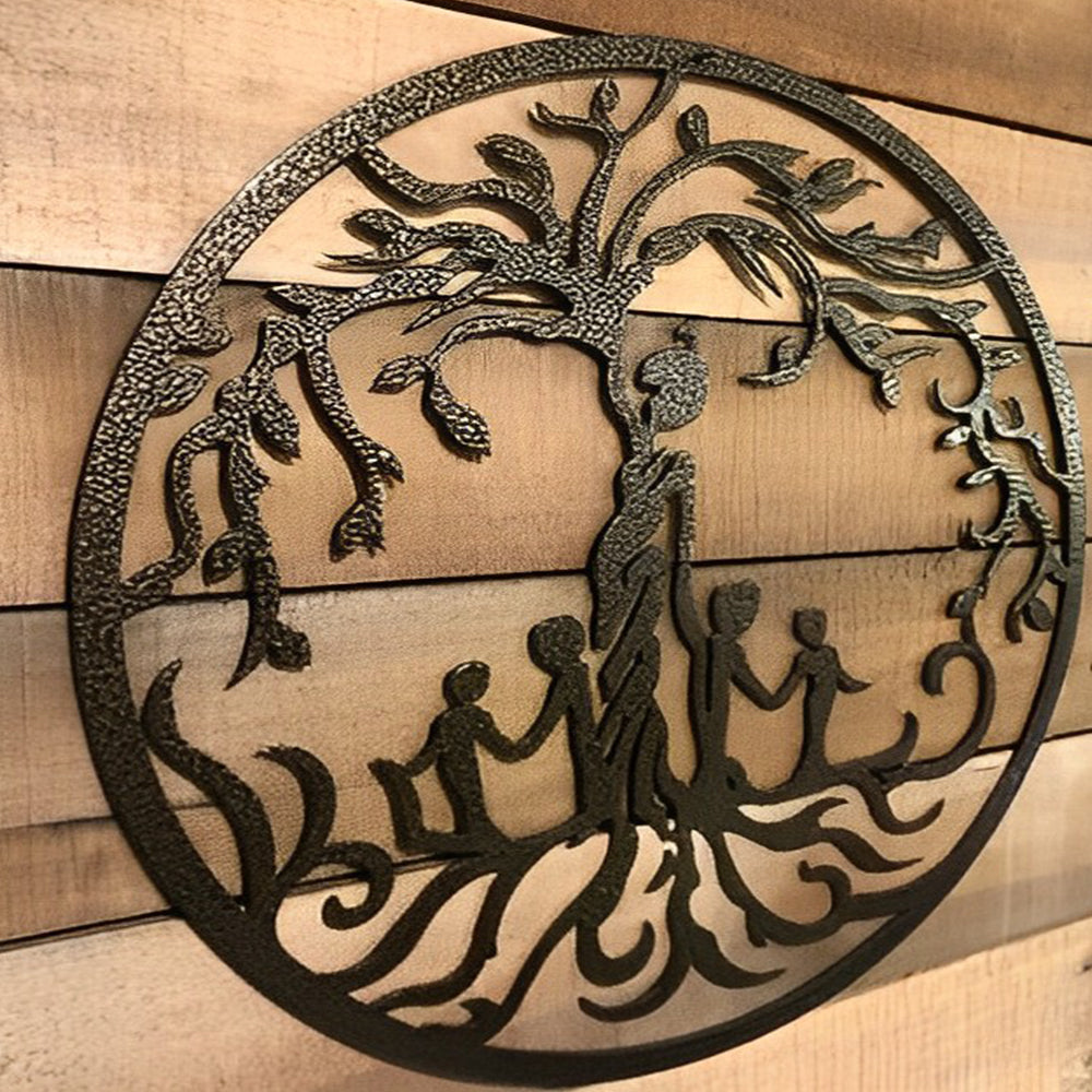 Tree of Life Mother and Children Metal Wall Art