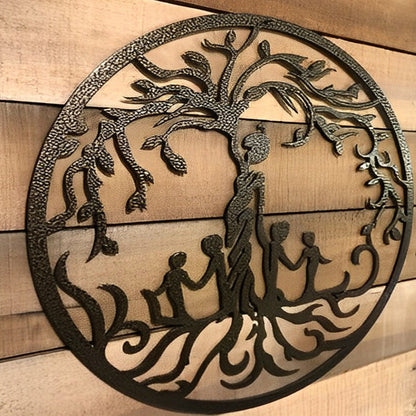Tree of Life Mother and Children Metal Wall Art