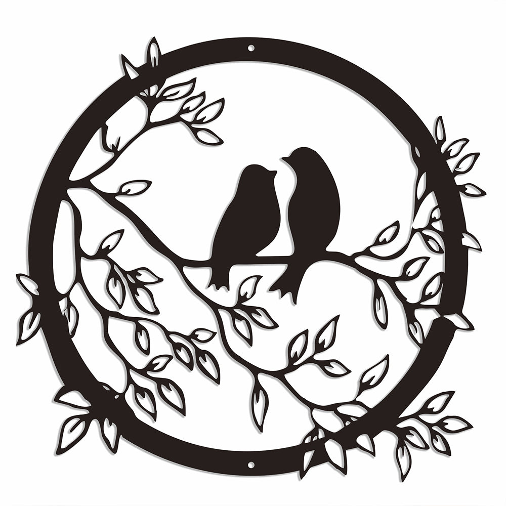 Welcome Lovebirds Metal Wall Art