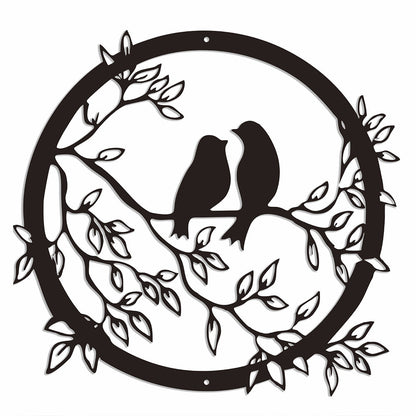 Welcome Lovebirds Metal Wall Art