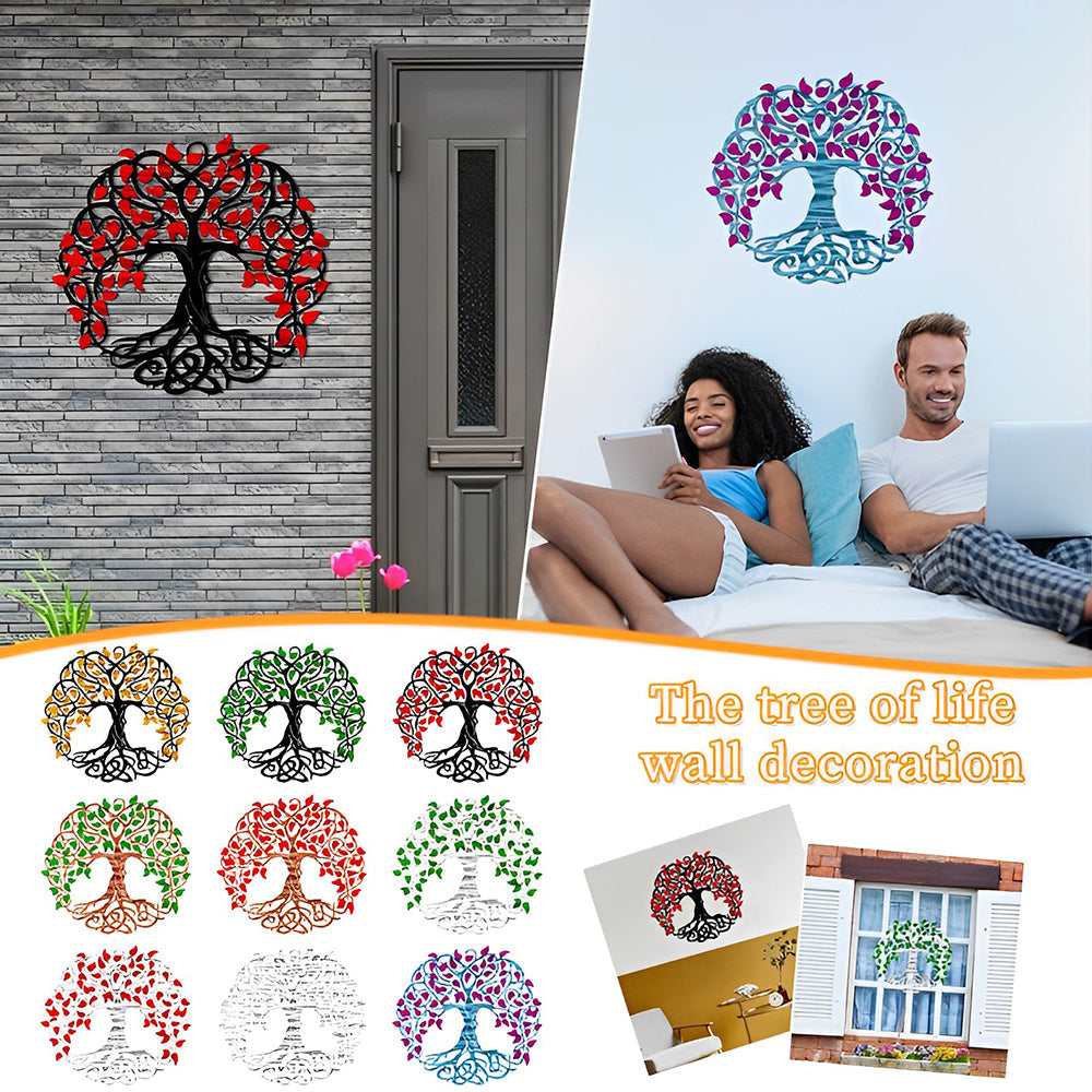 Colorful Tree of Life Metal Wall Art