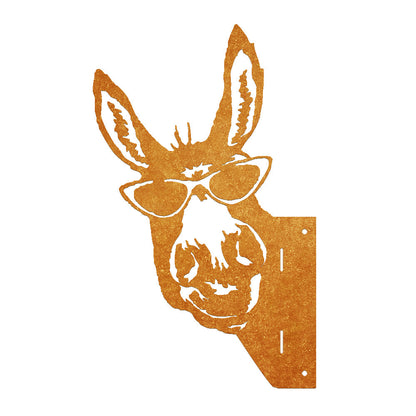 Donkey with Sunglasses Farm Peeping Animal Outdoor Metal Garden Art